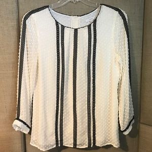 J Crew silk chiffon creme loose blouse